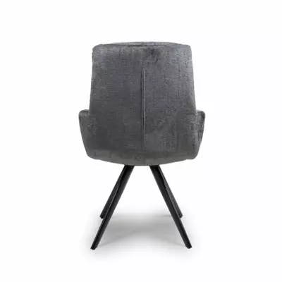Otto Chenille Fabric Dining Chair - Grey